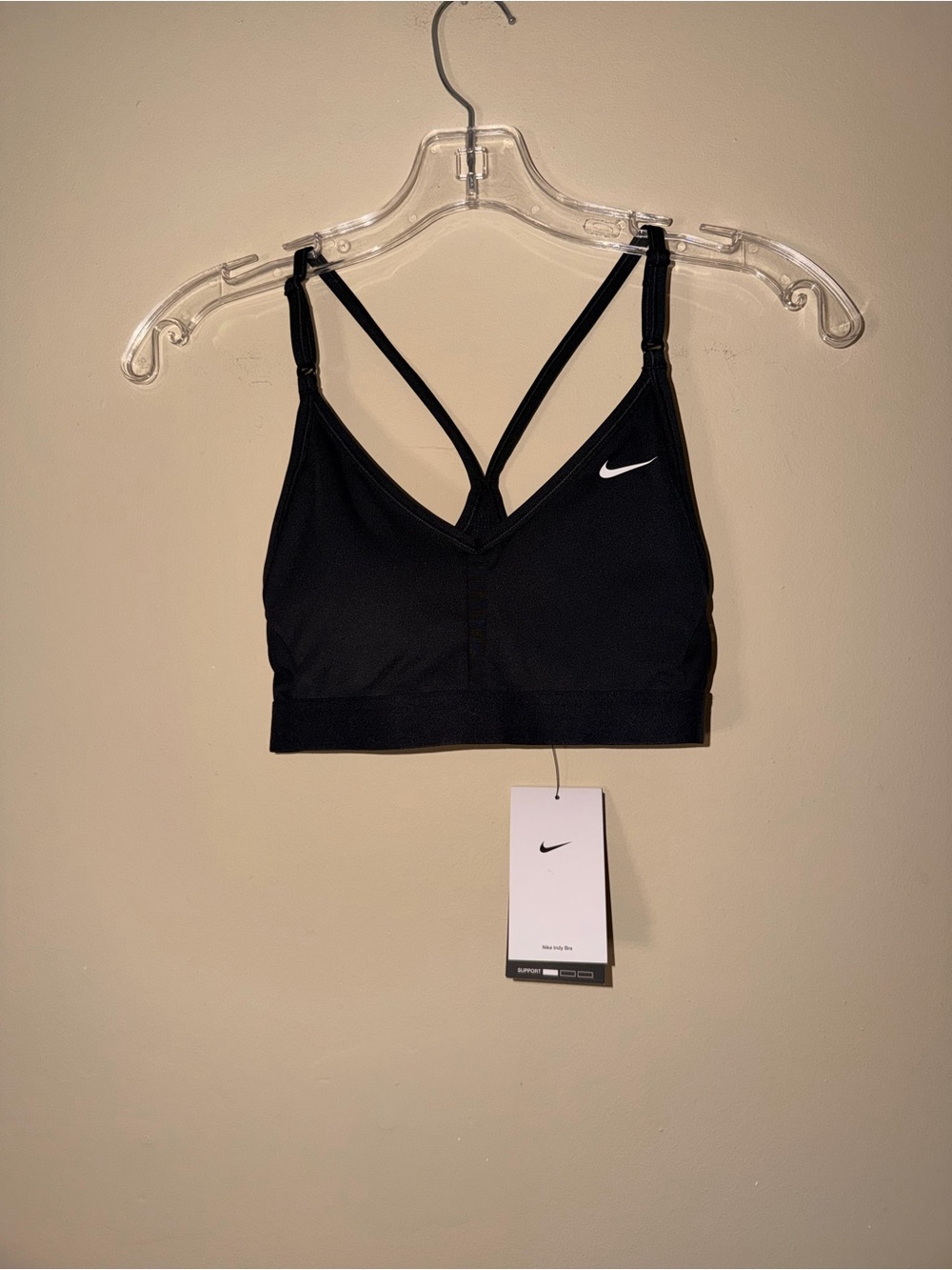 NWT Nike Black Strappy V-Neck Sports Bra
